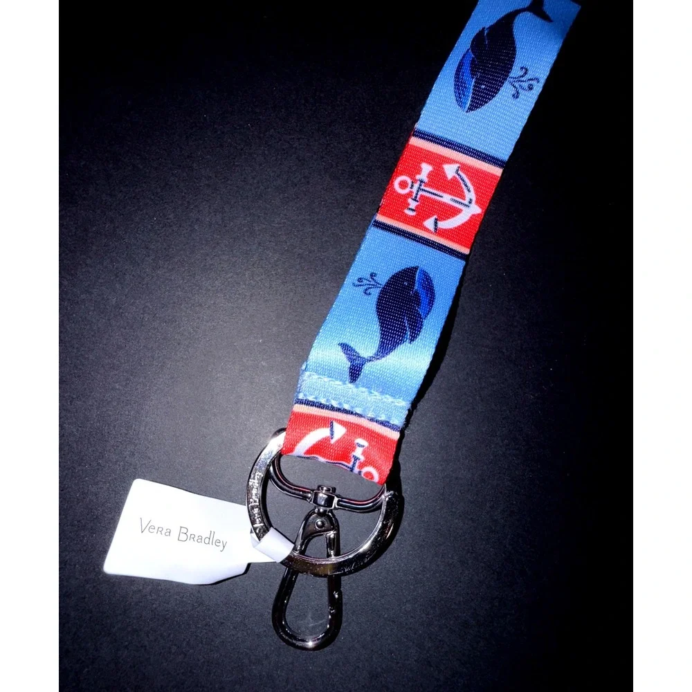 Vera Bradley Wide Lanyard Women Regatta Whale Blue NEW Nautical Anchor